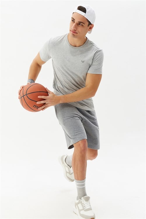 Bilcee Bisiklet Yaka Erkek Basic T-Shırt HS-8766 - Görsel 4