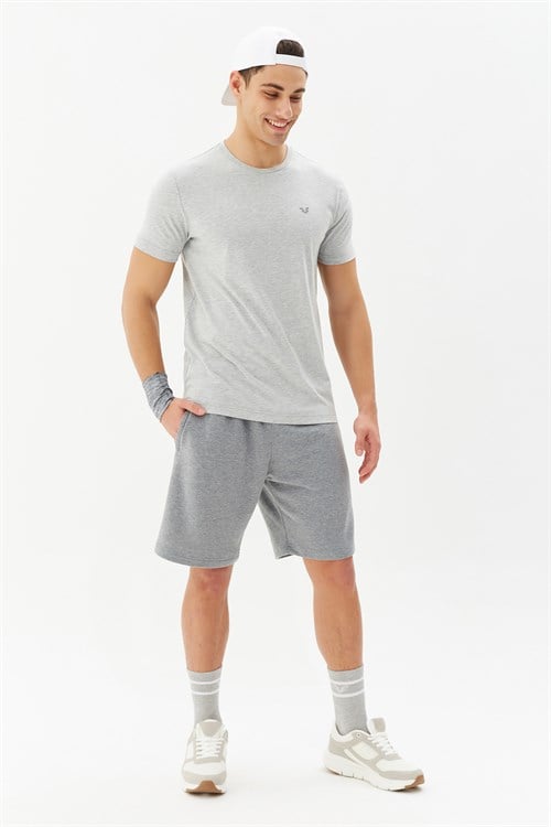 Bilcee Bisiklet Yaka Erkek Basic T-Shırt HS-8766 - Görsel 3