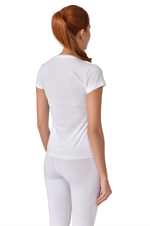 Bilcee Kadın V Yaka Basic T-Shırt GS-8087 - Görsel 4
