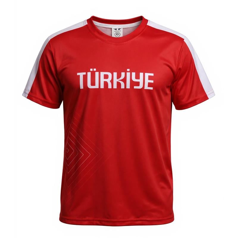 ÇİZGİLİ KIRMIZI TÜRKİYE T-SHIRT - Görsel 2