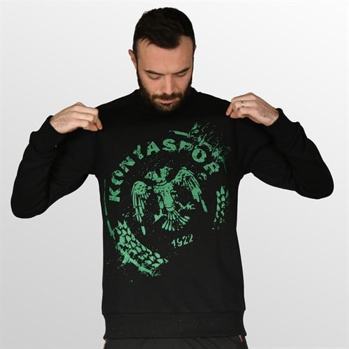 KONYASPOR ARMA SİLİK SİYAH SWEAT - Görsel 2