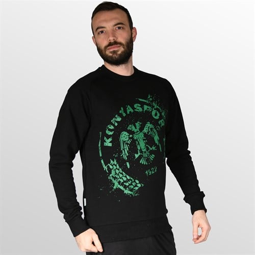 KONYASPOR ARMA SİLİK SİYAH SWEAT - Görsel 3
