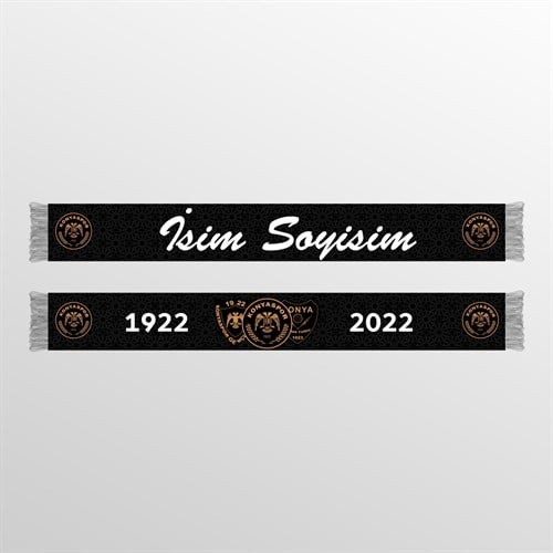 KONYASPOR İSME ÖZEL 100. YIL SİYAH ATKI