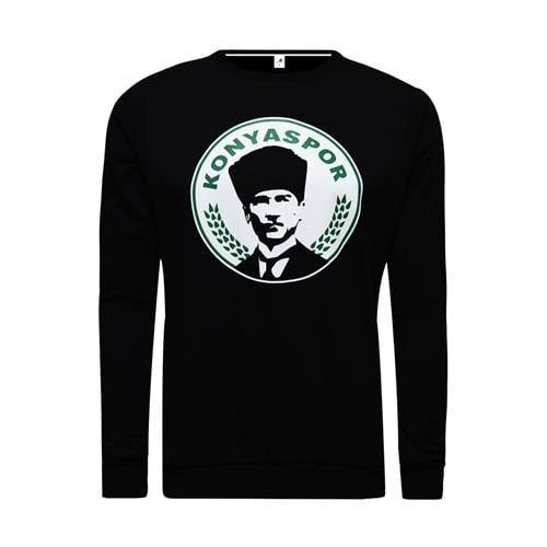 KONYASPOR SIFIR YAKA SİYAH SWEAT