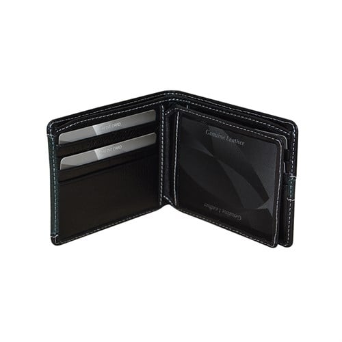 YATAY DERİ ERKEK CÜZDANI SİYAH - Görsel 3